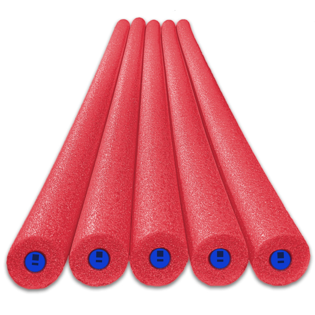 Tootle Noodle 5 Pack Foam Pool Noodles with Built-In Whistle, Buoyant, and Fun for Kids Water Play Pool Parties - HonorTraders