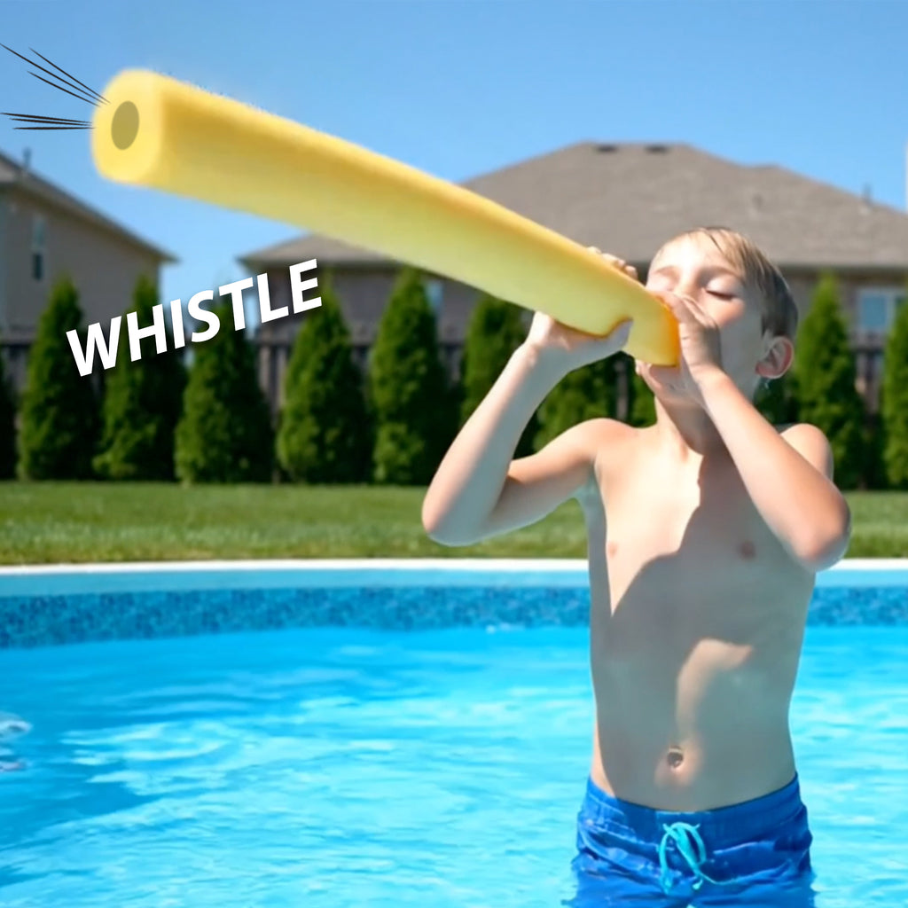 Tootle Noodle 5 Pack Foam Pool Noodles with Built-In Whistle, Buoyant, and Fun for Kids Water Play Pool Parties