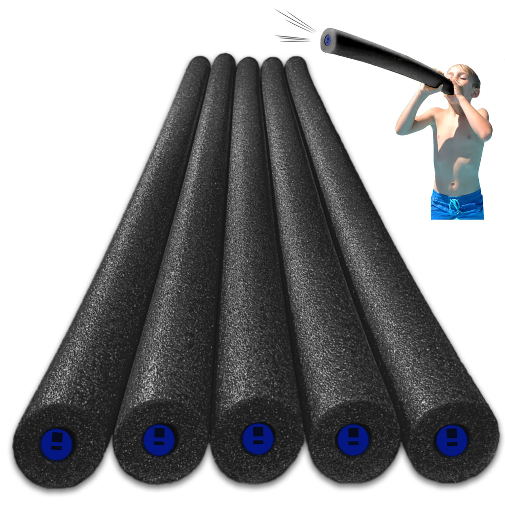Tootle Noodle 5 Pack Foam Pool Noodles with Built-In Whistle, Buoyant, and Fun for Kids Water Play Pool Parties