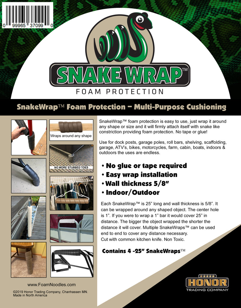 SnakeWrap – 4 Pack Multi-Purpose Cushioning- Wrap any shape - no adhesives needed