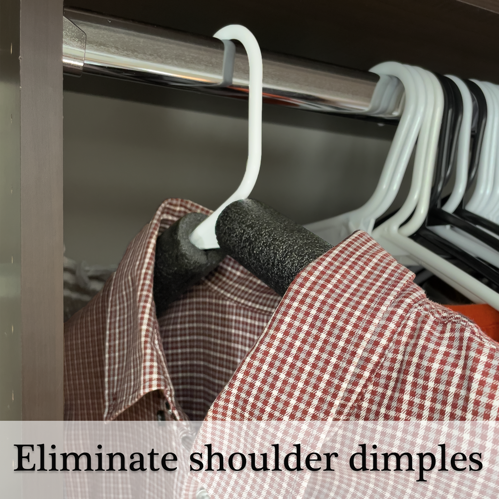 Foam Hanger Covers - Gray Foam, Pack of 24, Slip Preventer, Thick Covers for Hangers, No Dimples