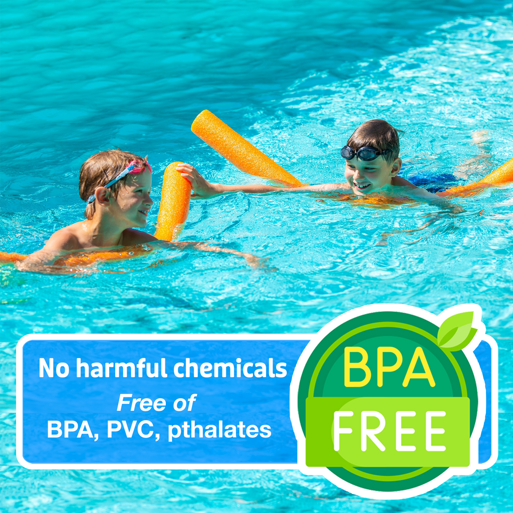 Tootle Noodle 5 Pack Foam Pool Noodles with Built-In Whistle, Buoyant, and Fun for Kids Water Play Pool Parties - HonorTraders